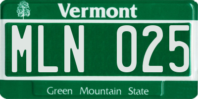 VT license plate MLN025