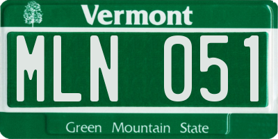 VT license plate MLN051