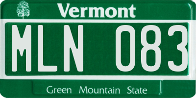 VT license plate MLN083