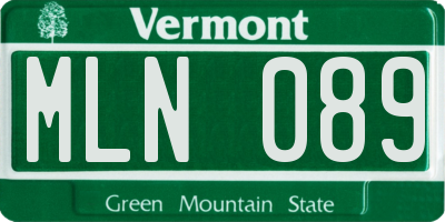 VT license plate MLN089