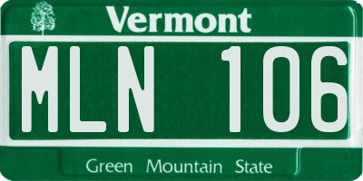 VT license plate MLN106