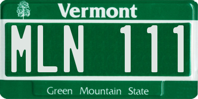 VT license plate MLN111