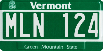 VT license plate MLN124