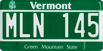 VT license plate MLN145