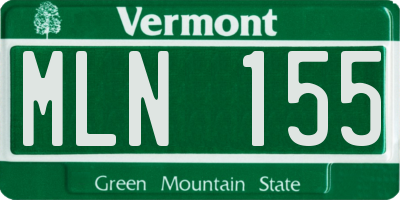 VT license plate MLN155