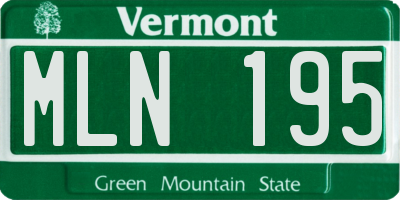 VT license plate MLN195
