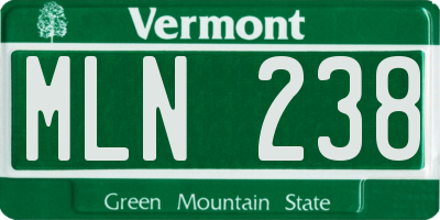 VT license plate MLN238