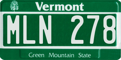 VT license plate MLN278