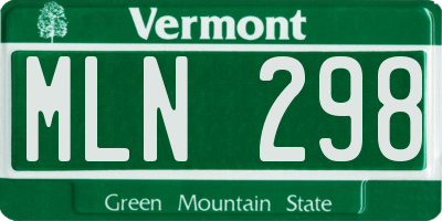 VT license plate MLN298