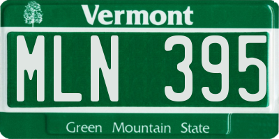 VT license plate MLN395