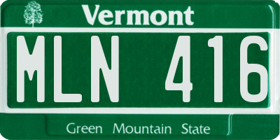 VT license plate MLN416