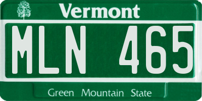 VT license plate MLN465