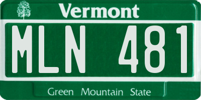 VT license plate MLN481