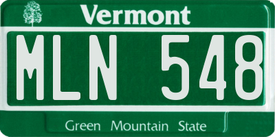 VT license plate MLN548