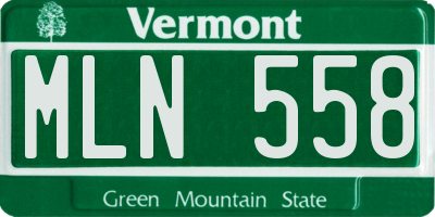 VT license plate MLN558