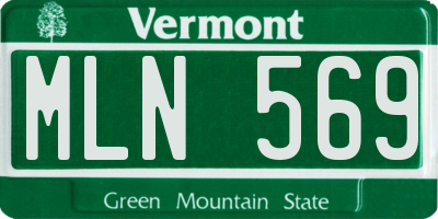 VT license plate MLN569