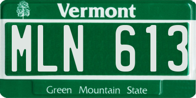 VT license plate MLN613