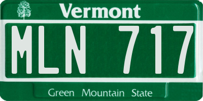 VT license plate MLN717