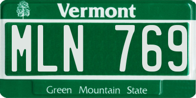 VT license plate MLN769