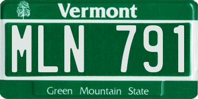VT license plate MLN791