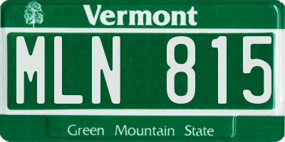 VT license plate MLN815
