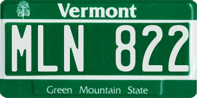 VT license plate MLN822