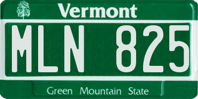 VT license plate MLN825