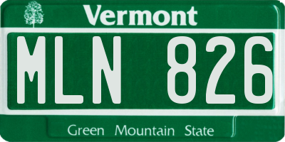 VT license plate MLN826