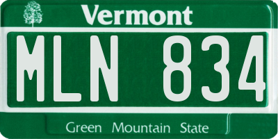 VT license plate MLN834