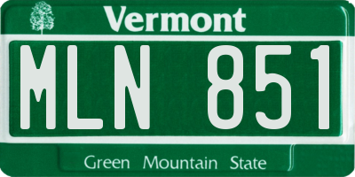 VT license plate MLN851