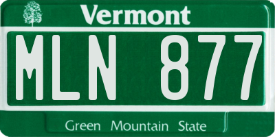 VT license plate MLN877