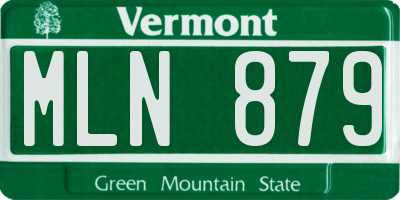 VT license plate MLN879