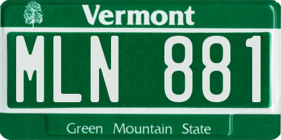 VT license plate MLN881
