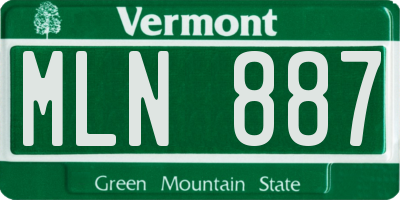 VT license plate MLN887