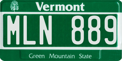 VT license plate MLN889