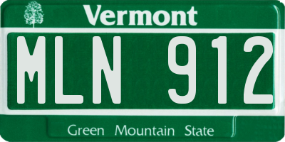 VT license plate MLN912