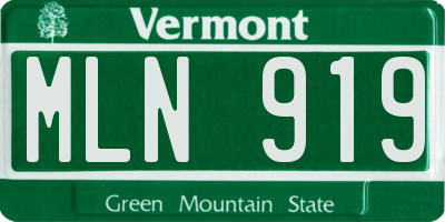 VT license plate MLN919