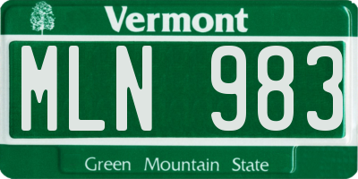 VT license plate MLN983