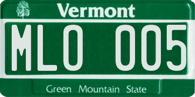 VT license plate MLO005