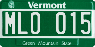 VT license plate MLO015