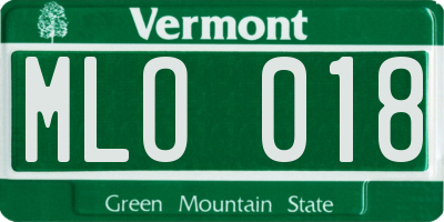 VT license plate MLO018