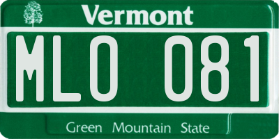 VT license plate MLO081