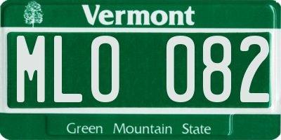 VT license plate MLO082