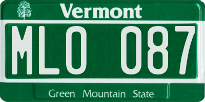 VT license plate MLO087