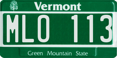 VT license plate MLO113