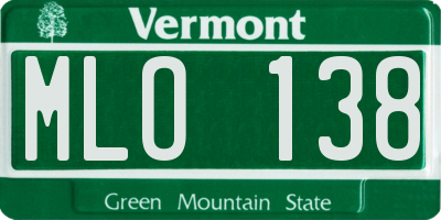 VT license plate MLO138