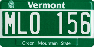VT license plate MLO156
