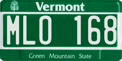 VT license plate MLO168