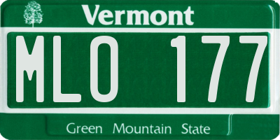 VT license plate MLO177