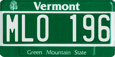 VT license plate MLO196